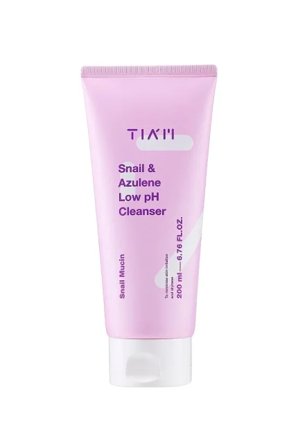 Успокаивающий гель для умывания с муцином |200 ml| TIAM Snail & Azulene Low pH Cleanser