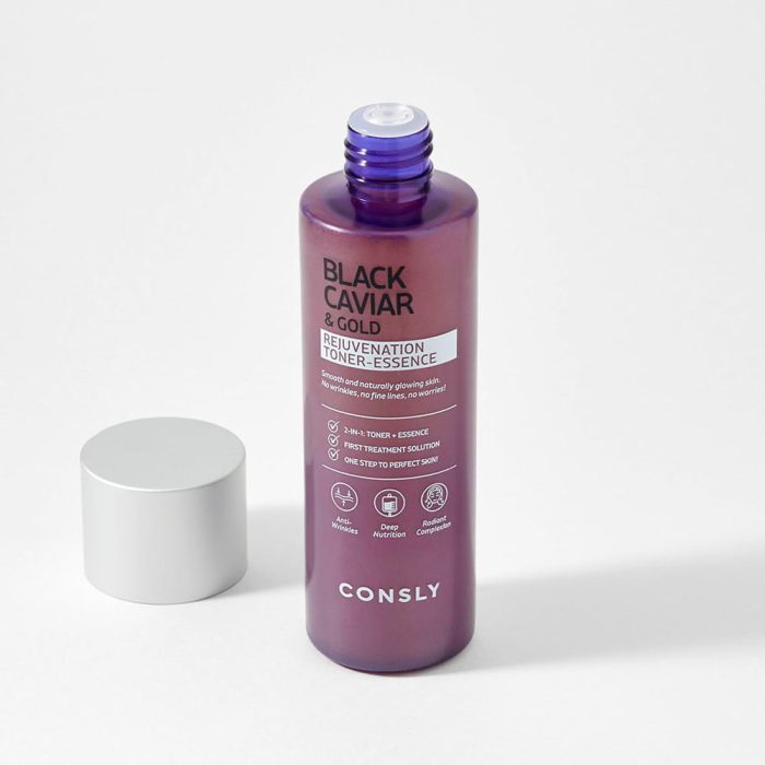 Тонер-эссенция с черной икрой и золотом |200 ml| CONSLY Black caviar & gold rejuvenation