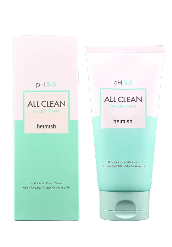 Heimish_All_Clean_Green_Foam_01_procosmetics_by Слабокислотный гель для умывания для чувствительной кожи |150 ml| Heimish pH 5.5 All Clean Green Foam