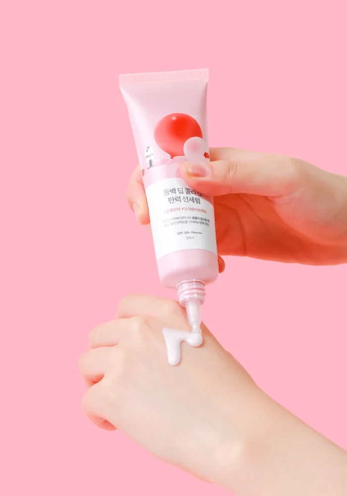 Солнцезащитная сыворотка с коллагеном Round Lab Camellia Deep Collagen Firming Sun Serum SPF50+ PA++++ 50 мл